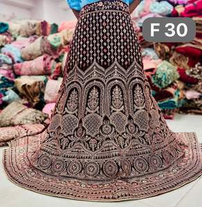 Vente en gros de velours ethnique Lehenga Set Heavy Jarkan Work Soft Net Dupatta Double Can Flair pour les fêtes d'été B2B Export Supply - Product Image 5