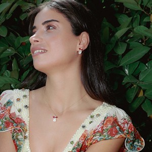 <b>Ruby</b> Zircon Dainty Flower Charm Summer Charm <b>Necklace</b> Pendant Turkish Wholesale 925 Sterling Silver Jewelry - Product Image 2