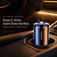Diffuseur d'aromathérapie pour voiture en métal dégradé, baume parfumé solide, alimenté par USB, purificateur d'air portable pour l'intérieur du véhicule