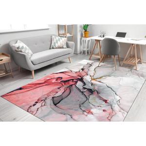 Red and Gray Wool Patchwork <b>Rug</b> Modern Printed <b>Chenille</b> <b>Rug</b> with Latex Backing for Dining Room - Product Image 3
