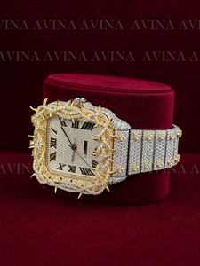 Reloj de Lujo con Diamantes Moissanite para Hombre, Estilo Hip Hop, Totalmente Cubierto de Diamantes, Automático, Cuadrado, con Brazalete de Acero Inoxidable en Oro y Plata - Product Image 6