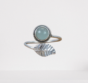 Piedra preciosa aguamarina 925 anillo giratorio de plata esterlina joyería Natural sólido 925 estampado plata esterlina anillo hecho a mano joyería - Product Image 1