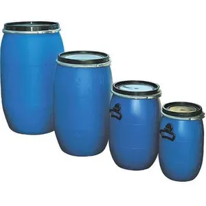 Plastic Barrel 200 Litre HDPE Open Top Blue Plastic Drum 55 gallon plastic drum with iron hoop