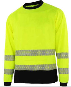 Chemise de travail boutonnée à manches longues pour polyester fluorescent haute visibilité Logo imprimé par transfert de chaleur personnalisé Sécurité réfléchissante - Product Image 6