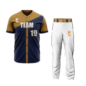 Uniforme de baseball personnalisé par sublimation OEM sur mesure avec votre propre conception uniforme de baseball respirant cousu à impression numérique - Product Image 1