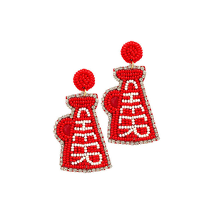 Pendientes de cuentas de Gameday de Cheer de fútbol chapados en oro a la moda, joyería de abanico para eventos deportivos y fiestas, suministro al por mayor - Product Image 1