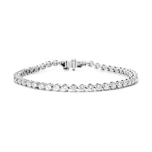 Bracelet tennis en or massif 14 carats avec diamant de laboratoire rond de 10 carats, serti à trois griffes, qualité F-VS2, produit authentique - Product Image 2
