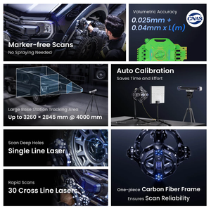 Escáner 3D con <span class=keywords><strong>Seguimiento</strong></span> Óptico Revopoint Trackit |   Escaneo sin Marcas con Láser Azul |   Precisión Volumétrica 0.02mm + 0.04mm/m - Product Image 5