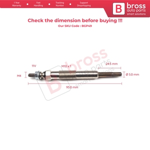 BGP49 1 Piece <b>Heater</b> Glow <b>Plugs</b> GX94 0100226245 363G for 1.9 D - Product Image 5