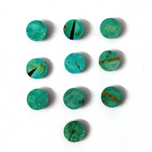 9 Pcs de Cabochon Rond Simulé Turquoise 10mm 32.05 Cts Lot Iroc Ventes Bonne Qualité Howlite Turquoise Cab US $19 pour Tous - Product Image 2