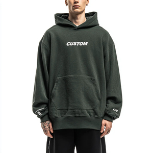 Sweat à capuche personnalisé avec logo, 100% coton biologique, sweat à capuche uni vintage, sweat à capuche épais, sweat à capuche pour homme - Product Image 4