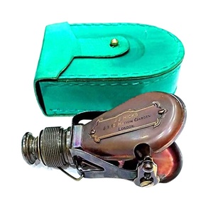 Jumelles en laiton Colombas Antique fini avec étui en cuir vert jumelles de poche en laiton Antique faites à la main pour le Camping voyageant - Product Image 1