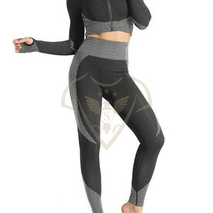 Women's Plus Size Solid Breathable <b>Yoga</b> Wear Sets Custom Logo Leggings Spandex/Polyester Lightweight Quick Dry Sports Outdoors - Product Image 2