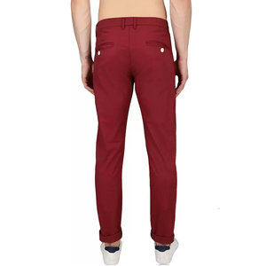 Pantalon chino pour hommes de marque de qualité supérieure coupe ajustée élégant Design personnalisé taille haute droite foncé haute coton décontracté vente en gros pas cher - Product Image 6