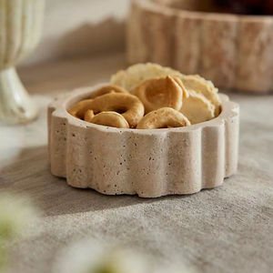 ชามหินอ่อนทรงกลมขัดเงาด้วยมือ ชามตกแต่งสำหรับเสิร์ฟ ใช้ตกแต่งเคาน์เตอร์ครัว - Product Image 1