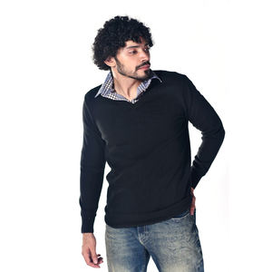 Jersey informal de algodón para hombre, jersey de cuello alto de lana, Estilo Vintage, a la moda, Otoño e Invierno - Product Image 1