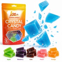 Bonbons durs en cristal en gros, saveurs de fruits assorties (Pomme, Myrtille, Raisin, Cola) OEM ODM