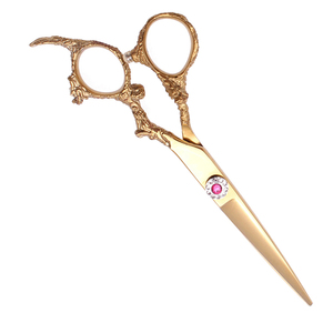 Ciseaux de coiffure en acier au carbone or rose Ciseaux de coiffure en acier inoxydable à poignée de dragon à vis fantaisie - Product Image 4