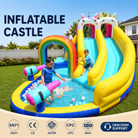 Castillos Inflables para Juegos Acuáticos de Verano Junto a la Piscina, con Soplador Incluido, Fácil Almacenamiento, Color Personalizado, OEM, ODM