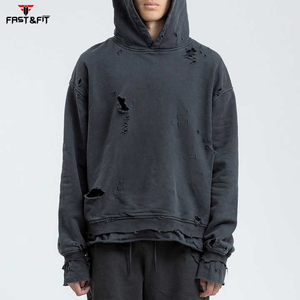 2025 ropa cómoda sudaderas con capucha desgastadas adultos uso ligero hombres sudaderas con capucha desgastadas hechas en Pakistán - Product Image 5