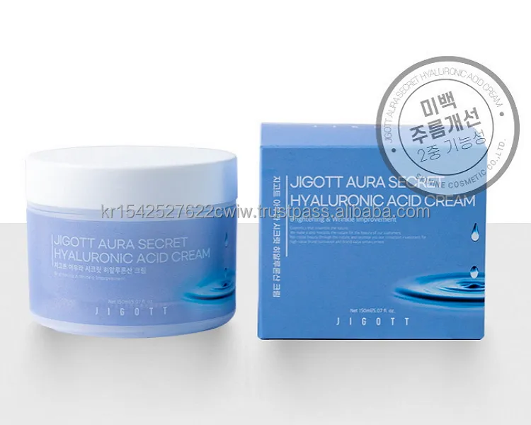 Jigott Aura Secret Hyaluronic Acid Cream 150Ml Menutrisi Kulit Yang Lelah Selama Kegiatan Di Luar dan Mencerahkan Kulit