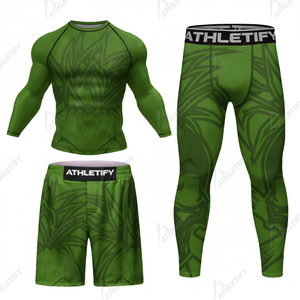 Breathable Compression Sublimated Activewear Set Rash Guard Training <b>Shorts</b> and <b>Tights</b> for MMA Gym Fitness Running Quick Dry - Product Image 5