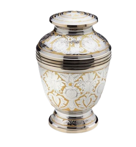 Set of Two Glossy Antique Finishing Metal Cremation Urn Commercial Equipment <b>Funeral</b> <b>Supplies</b> Columbarium - Product Image 3