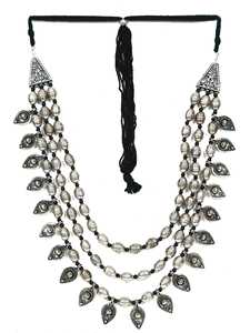 Best Selling High Quality Oxidised <b>Silver</b> Multi Layer Necklace & <b>Earrings</b> <b>Set</b> for Women Traditional Ethnic Jewelry - Product Image 4