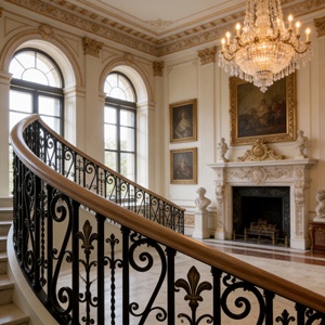 Rampe en fer forgé de style industriel, <span class=keywords><strong>garde</strong></span>-<span class=keywords><strong>corps</strong></span> en métal <span class=keywords><strong>noir</strong></span> mat pour escalier, balcon et design d'intérieur moderne - Product Image 6