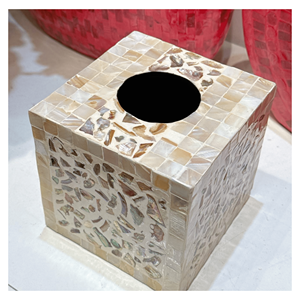 Boîte à mouchoirs en bois nacre, boîte en bois avec incrustation de coquillages pour le rangement des mouchoirs, décoration de table et intérieur de la maison, Vietnam - Product Image 5