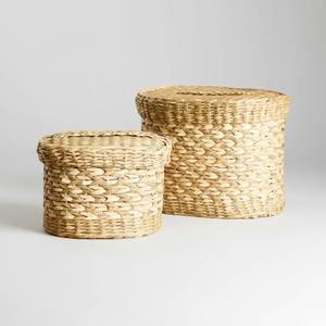 Juego de 2 Cajas de Almacenamiento Hechas a Mano con Fibra de Pasto Marino, Ecológicas, Decoración Natural para el Hogar, Venta al por Mayor desde Vietnam - Product Image 1