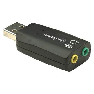 Manhattan Black USB DAC 879 Cable de tarjeta de audio externa Modelo 0395562 2 canales - Product Image 5