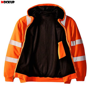 Cárdigan de algodón fluorescente personalizado para hombre, superventas, mono de trabajo transpirable cómodo con cremallera, uniforme cálido - Product Image 4