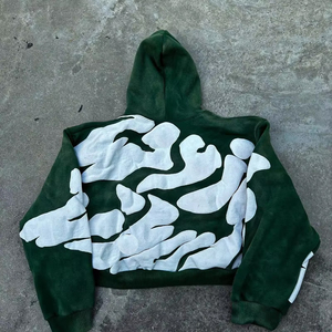 Jersey de algodón 100% de alta calidad para hombre, de invierno Sudadera con capucha, gráfico personalizado, estampado Vintage, hombro caído, bordado pesado, Boxy - Product Image 2