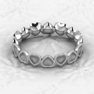 925 Genuine Sterling Silver Semi Mount <b>Ring</b> Ultimate Heart Bezel Eternity <b>Blank</b> Design Resin Ashes Good Keepsake Jewelry - Product Image 2