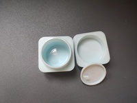 Pot carré portable en plastique PP mat pour crème pour les yeux cosmétique, couleur pastel bleu rose Tosca, 10 g