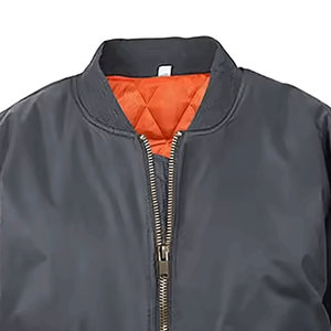 Blouson d'aviateur à fermeture éclair pour hommes blouson à logo personnalisé OEM pour hommes blousons pour hommes logo fermeture éclair avant manches longues poignets élastiques - Product Image 3