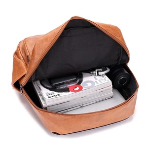 Multifunctional fashion designer zipper closure high quality wholesale PU leather unisex leisure durable custom laptop backpack - Product Image 6