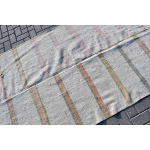 Tapis rustique en laine blanche 4.5 X 10.5ft classique Vintage Design turc motif Patchwork fait à la main pour entrée pour adolescent support en Latex - Product Image 5