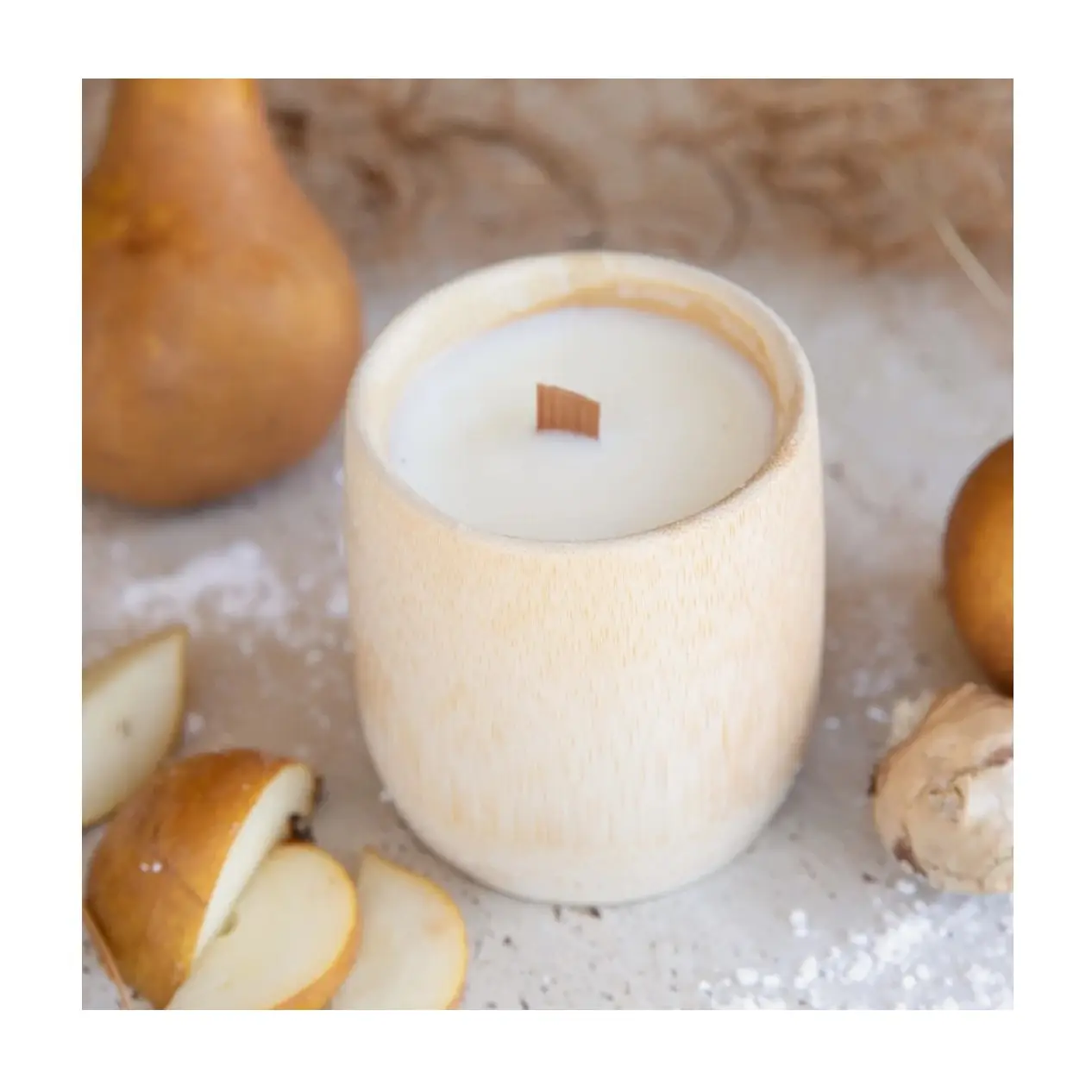 Бамбуковая чашка, белые свечи, Ароматизированная деревянная фитильная Свеча для свадебного украшения, оптовая продажа, сделано во Вьетнаме