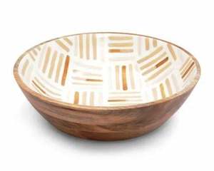 Best Top Quality Wooden <b>Bowl</b> for Kitchen & Tabletop Customized Size & Round Shape Wooden Food Serving <b>Bowl</b> With <b>Enamel</b> Printed - Product Image 6