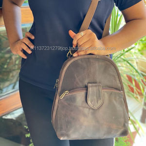 Vintage pleine fleur en cuir véritable grande capacité multifonctionnel voyage épaule Convertible sac à dos femmes bandoulière sacs à main - Product Image 2