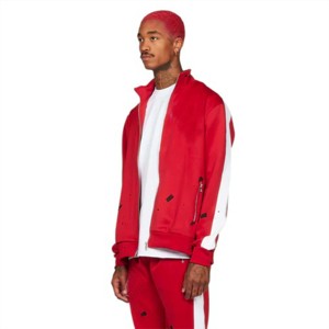 Fashion-Forward Survêtements évasés empilés lavés à l'acide-Ensemble deux pièces confortable et élégant pour hommes - Product Image 5