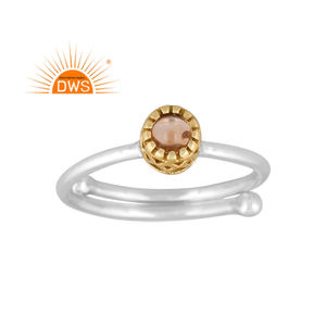 แหวนพลอยซิทรีนธรรมชาติทำด้วยมือเงินแท้จากผู้ผลิตเครื่องประดับแบบวางซ้อนกันได้ - Product Image 1