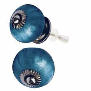 Boutons de porte de tiroir d'armoire en céramique sarcelle néon moderne pour salle de bain Villa salle de sport cuisine commode chambre salon extérieur entrepôt - Product Image 2