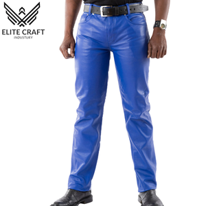 Pantalones de moda elásticos ajustados transpirables ligeros de Cuero 100% para hombre, pantalones de motocicleta, ropa de calle fina apilada Flare - Product Image 1