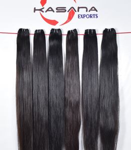 Machine Double Trame Non Transformé Fabrique Faisceau Temple Indien Couleur Naturelle Femmes Noires Vague Profonde Extensions de Cheveux Humains - Product Image 6