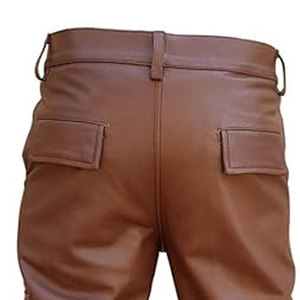 Pantalones Cargo de cuero impermeables con logotipo personalizado, pantalones de hombre a rayas curvas rectas en el mejor Material, pantalones Cargo de cuero de alta calidad - Product Image 6