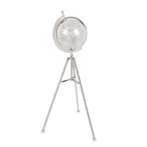 Globo Terráqueo Decorativo de Metal con Soporte de Trípode, Artesanía de Aluminio con Acabado Brillante, Soporte de Globo Geográfico Ajustable y Giratorio - Product Image 2