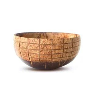 Grid Coconut Bowl customized engraving coconuts bowls Viet Nam supplier for snacks